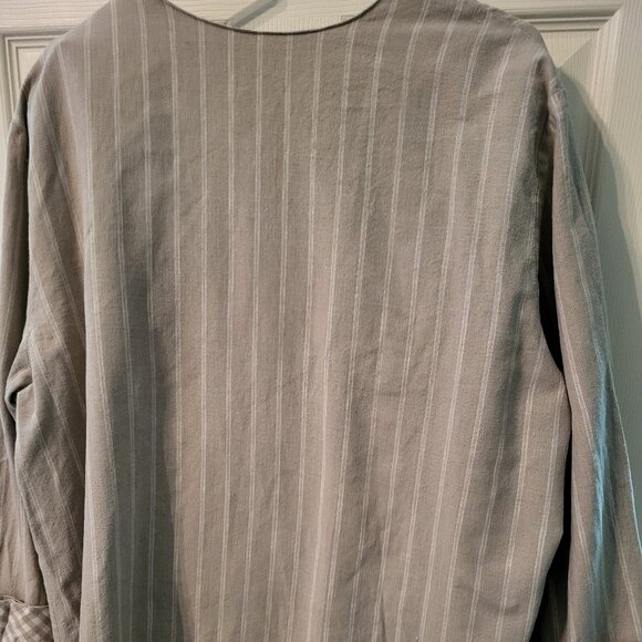 Maggie Lawrence Sport Women's Taupe Stripe & Gingham Skirt & Jacket Suit - 18/20 - Picture 2 of 8